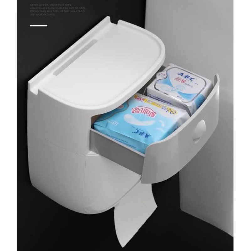 Hộp để giấy vệ sinh 2 tầng ecoco dành cho phòng tắm cao cấp Mã VS2