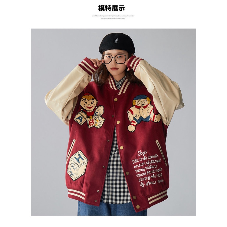 Áo khoác bóng chày dài tay thời trang xuân thu cho nữ