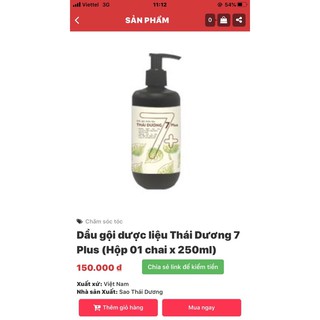 dầu gội thái dương 7 plus chai 250ml