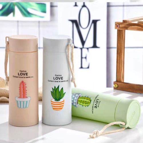 Bình đựng nước giữ nhiệt mini cute 300ml thủy tinh GD129