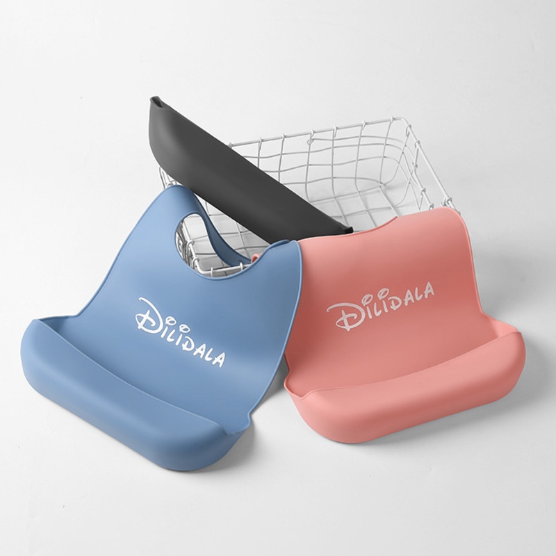 Yếm Ăn Silicone Màu Trơn Dành Cho Người Lớn Trẻ Em