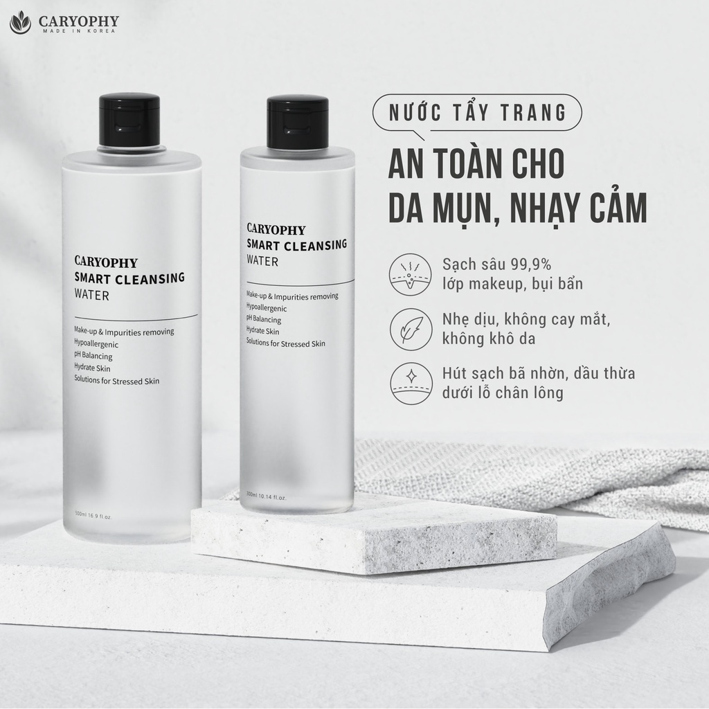 Nước Tẩy Trang Caryophy Smart Cleansing Water 500ml (+Deal Sample 0đ)