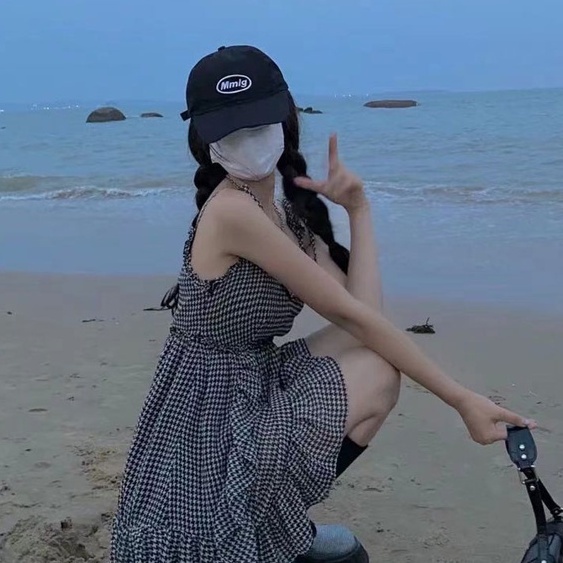 Mũ Lưỡi Trai Cotton Màu Trơn In Chữ Phong Cách Hàn Quốc