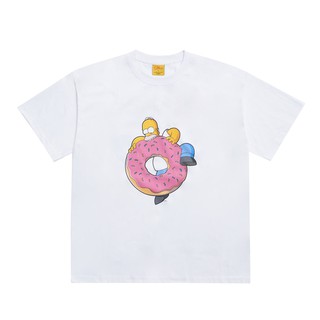 Áo thun ngắn tay cổ tròn ADLV x SIMPSONS Donuts Homer White Trắng ADLV Unisex