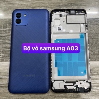 Bộ vỏ samsung A03 ,kèm khay sim,phím,kính camera