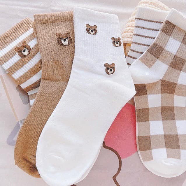 [Mã SKAMCLU8 giảm 10% cho đơn từ 100K] Vớ Cổ Cao Hình Gấu