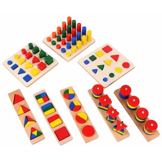 Bộ 8 món đồ chơi gỗ Montessori