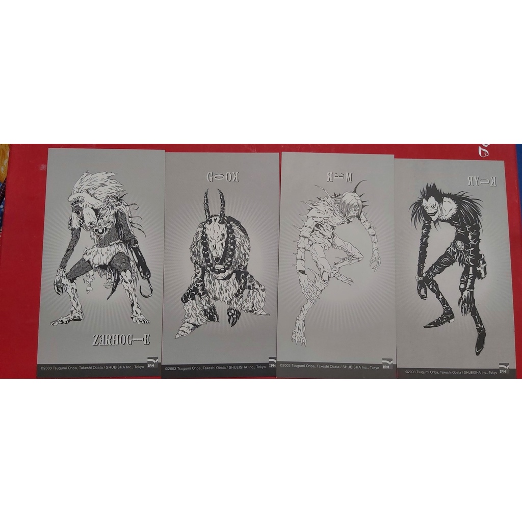 Phụ kiện Death Note thường (postcard trắng đen) - Đọc mô tả [INBOX TRƯỚC KHI ĐẶT]