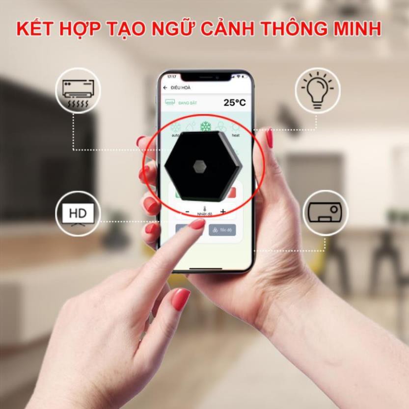 [BH 12 THÁNG] Bộ điều khiển hồng ngoại thiết bị tivi, điều hoà, dàn âm thanh, đầu KTS, quạt… từ xa qua điện thoại |