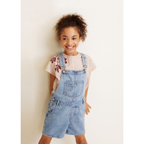 Quần yếm jeans bé gái Mango  5-6y