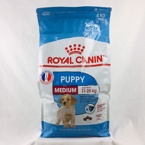 [CHÍNH HÃNG] ROYAL CANIN - MEDIUM PUPPY THỨC ĂN CHO CHÓ DƯỚI 12 THÁNG - GÓI 4KG