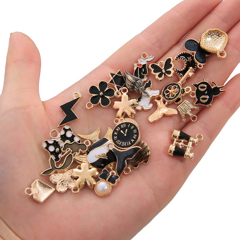 Bộ 10 mặt phụ kiện trang sức tráng men cá tính nhiều kiểu dáng tùy chọn