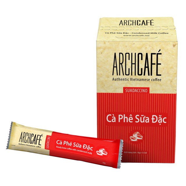 CÀ PHÊ CAPPUCHINO Dừa/ Sầu riêng/ sữa đặc ARCHCAFE 18 ~ 20G x 12gói