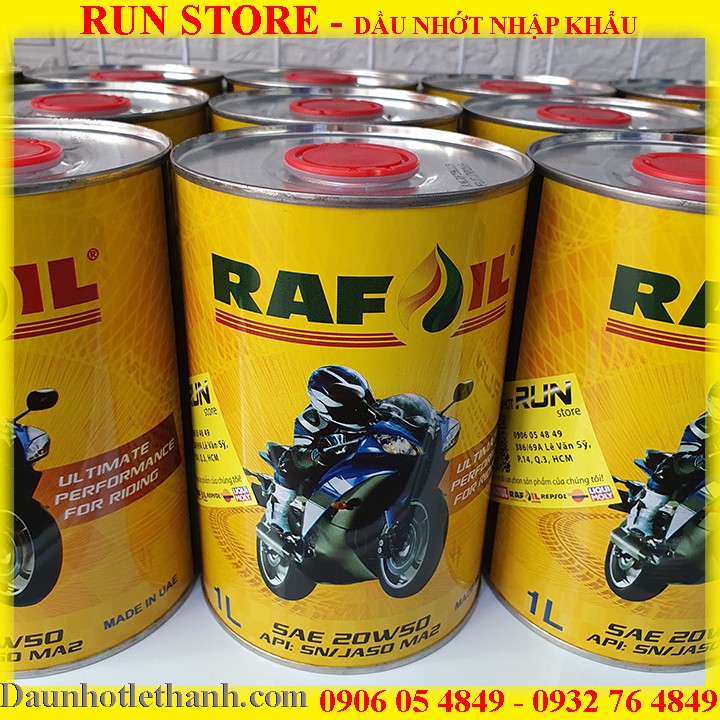 Combo 12 Lon Nhớt Tổng Hợp RAFOIL EXE 4T 20W50 1000ml – Nhớt Tổng Hợp Nhập Khẩu Dubai – Hàng Chính Hãng