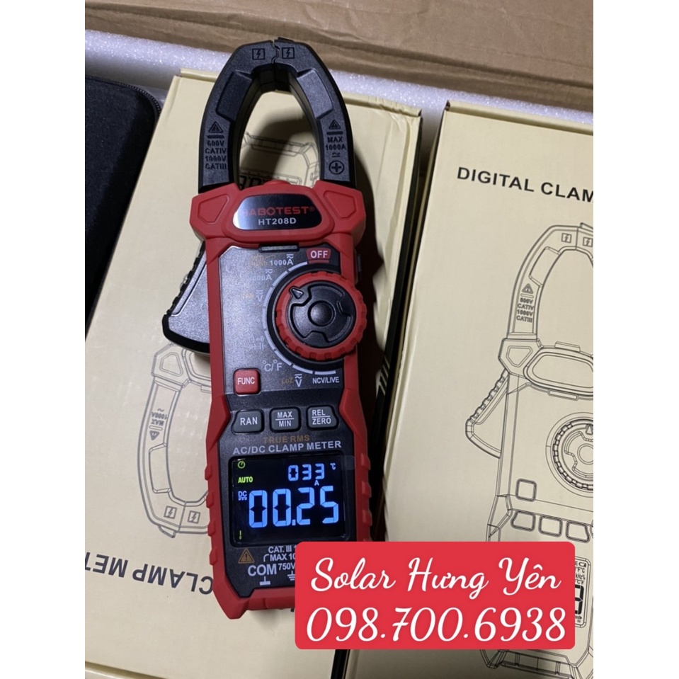 Ampe Kìm Đồng hồ kẹp dòng vạn năng HABOTEST HT-208D đo tụ, tần số, nhiệt độ, điện trở, điện áp, dòng điện AC/DC