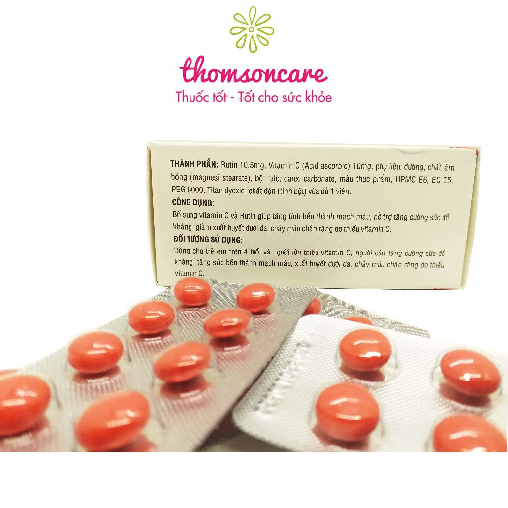 Rutin C Đại Uy - bổ sung vitamin C, giúp tăng cường sức đề kháng, phòng ngừa nhiệt miệng, táo bón - Hộp 100 viên | BigBuy360 - bigbuy360.vn