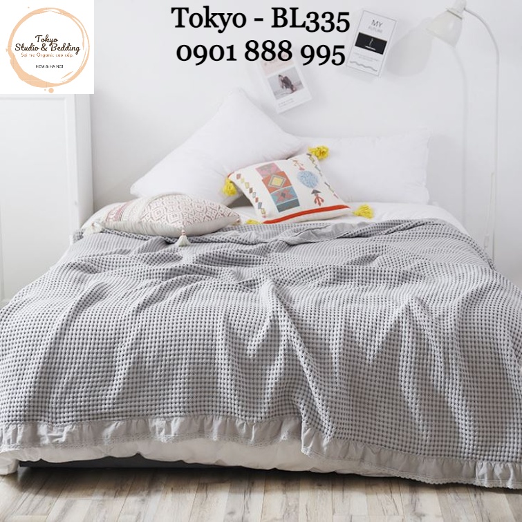 TH Chăn Waffle ren đa năng: dùng làm chăn đắp, chăn sofa, chăn văn phòng, chăn du lịch...