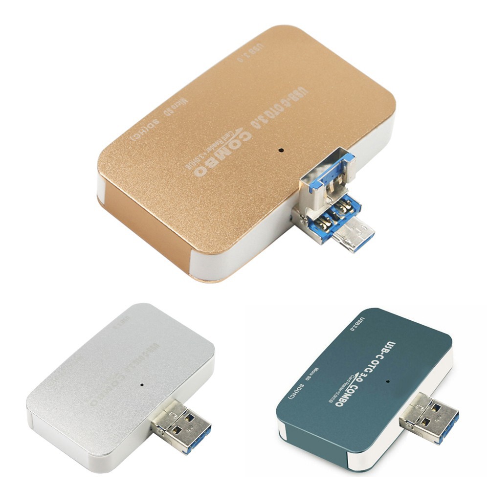 Bộ chuyển đổi OTG đầu USB/micro USB sang USB 3.0 tích hợp khe đọc thẻ nhớ TF và SD