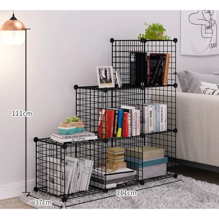 Tặng Chốt, Kệ Lưới 3 Ô Sơn Tĩnh Điện,Kệ Đầu Giường Để Đồ Đa Năng