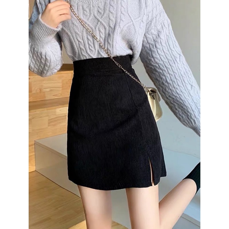 Chân váy nhung dáng chữ A trẻ trung