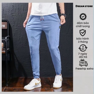 Quần  jean nam màu xanh  ,Quần bò nam cao cấp ống bó chun trẻ trung ,cá tính ,dreamstore9699 KV90