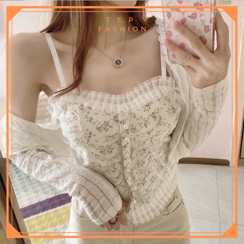 [ LOẠI 1] Áo Bra Ren, Áo 2 Dây Ren Hoa Nổi Có Mút Ngực Sexy Tep Fashion - A2D001 - Hàng mới về