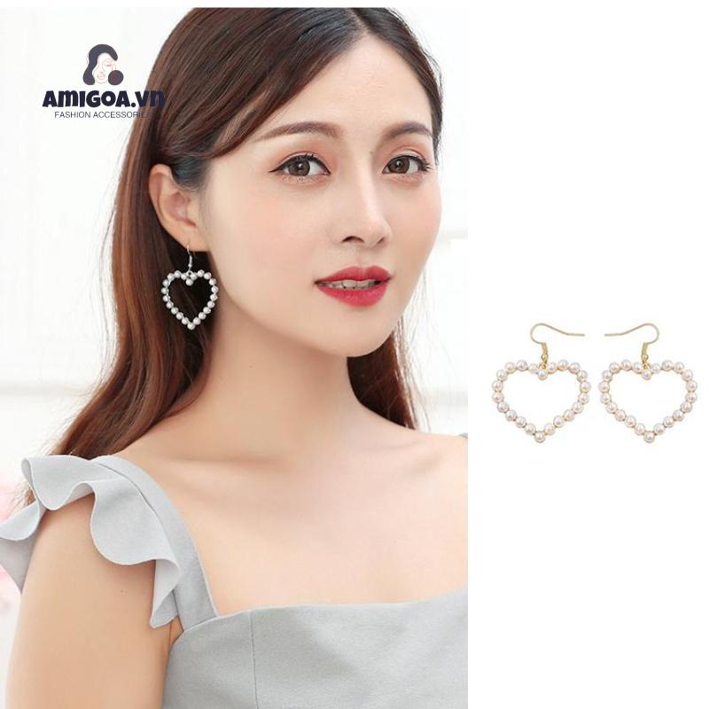 Bông Tai Trái Tim Xinh Xắn Thời Trang Cho Nữ