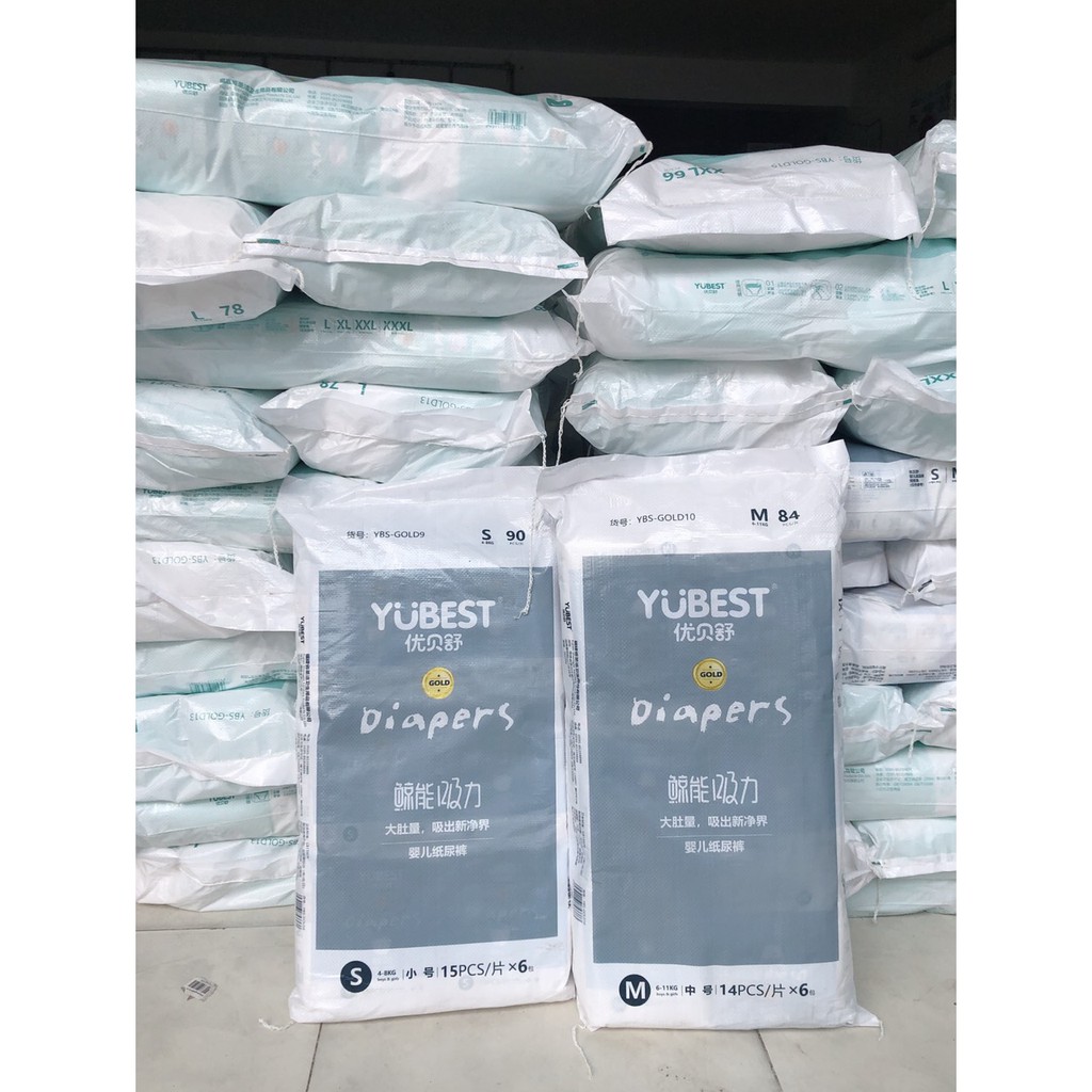 Bỉm/ Tã Yubest GOLD/ NIGHT nội địa trung bản cao cấp nhất dán/ quần đủ size S90/ M84/L78/XL72/XXL66/XXXL66