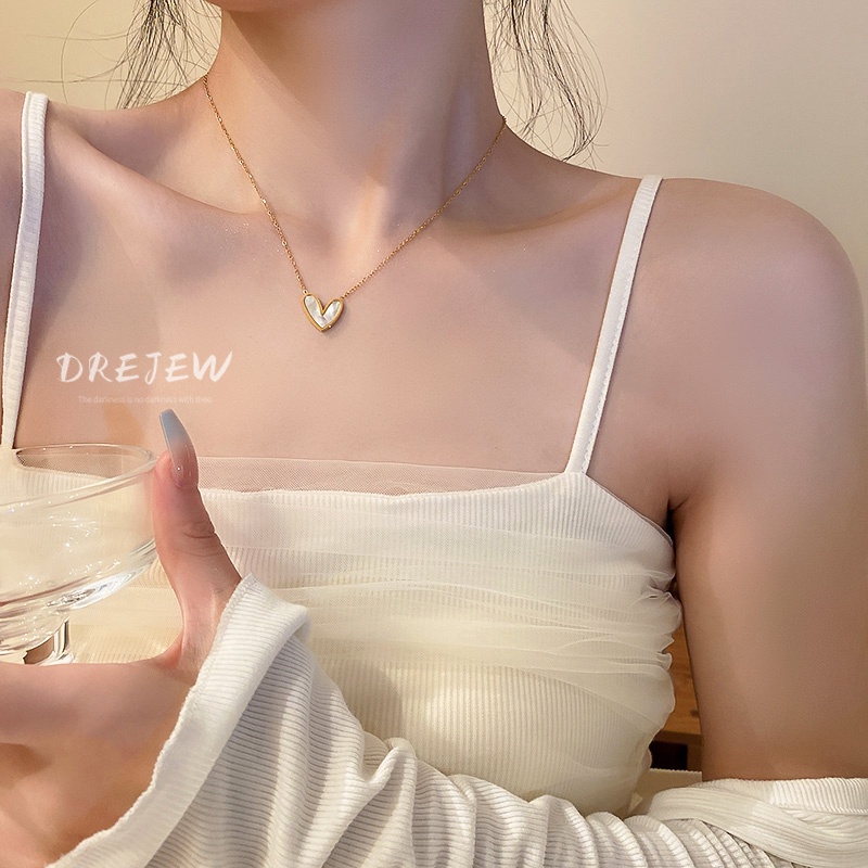 DREJEW Dây Chuyền Bằng Thép Titan Thiết Kế Đơn Giản Sang Trọng Phong Cách Nhật Hàn