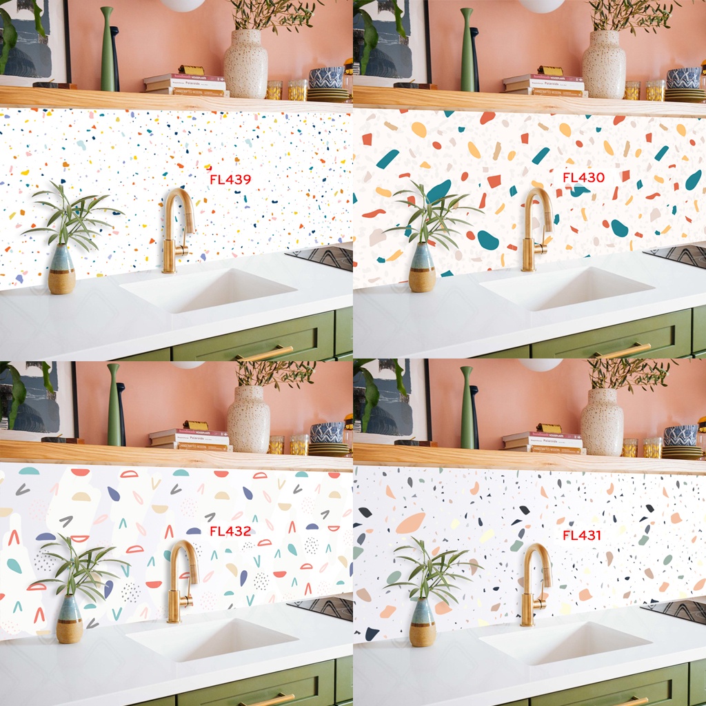 Cuộn 2 mét dài Decal gạch bông Patterm_kt 200x60cm FL04