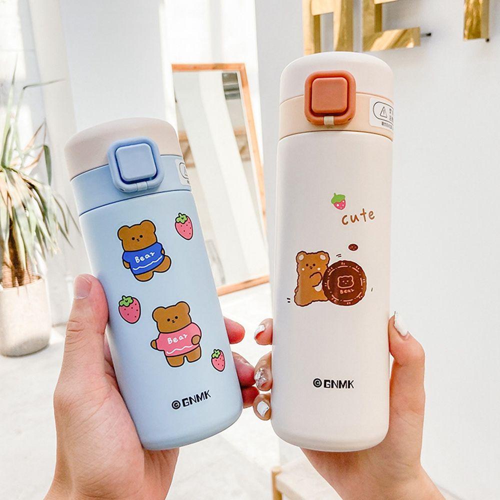 YIYU Bình Nước Giữ Nhiệt 350 / 450ml In Hình Gấu Dễ Thương Thời Trang Cho Bé
