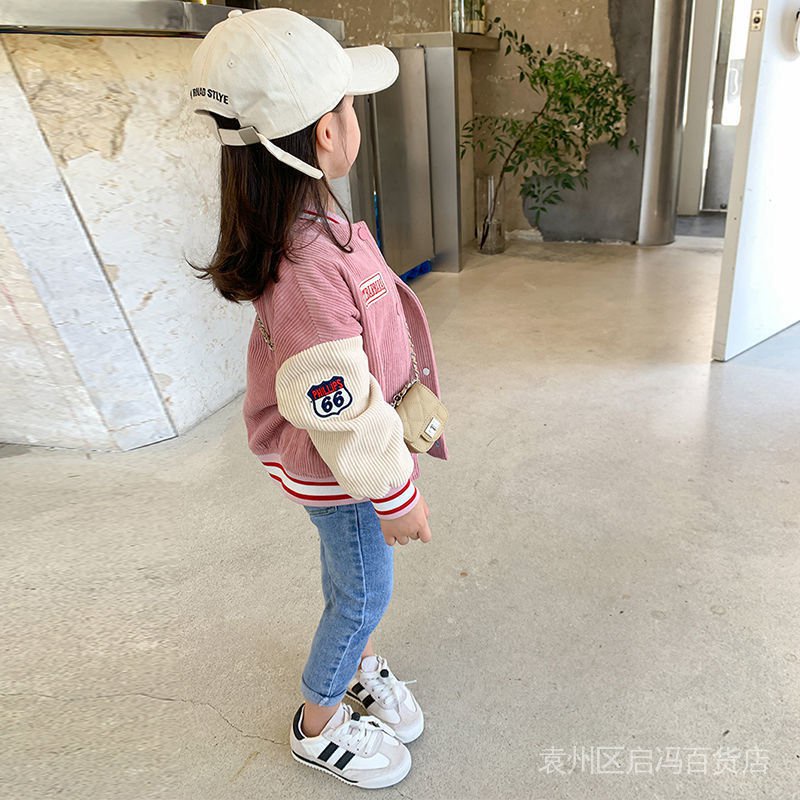 Áo Khoác Bóng Chày Bằng Vải Nhung Thời Trang Xuân Thu 2022 Phong Cách Mới Cho Bé Gái