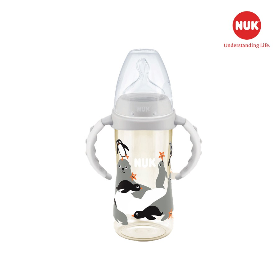 Bình sữa NUK Premium choice PPSU 300ml S2-M có tay cầm