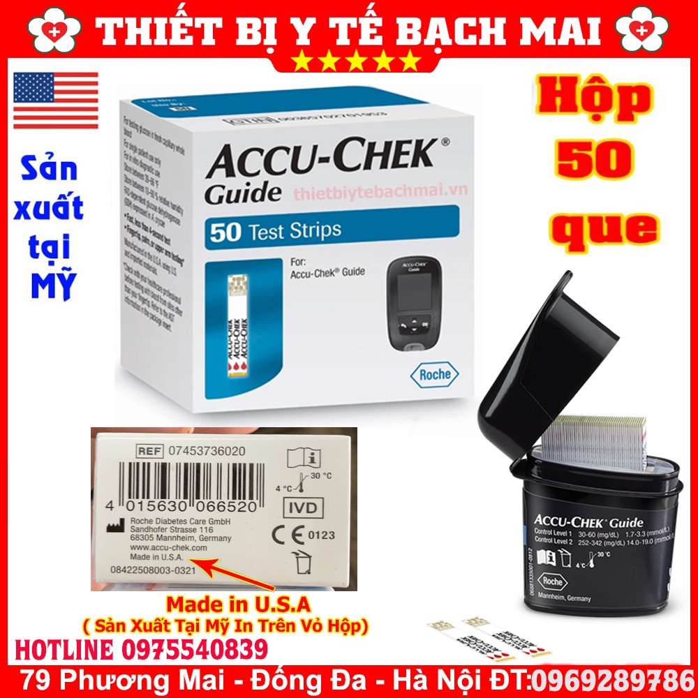 [HỘP 50] Que Thử Đường Huyết Accu-Chek GUIDE - Sản Xuất Tại MỸ