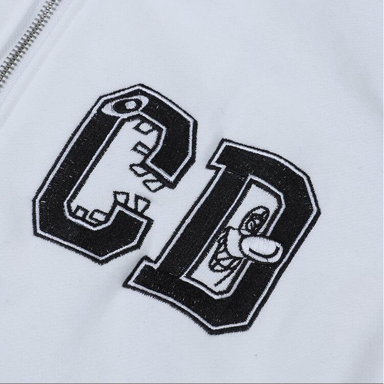 Áo khoác thể thao unisex có dây khóa kéo thêu chữ thời trang | BigBuy360 - bigbuy360.vn