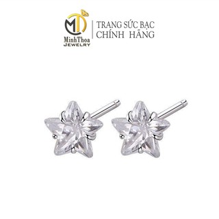 Khuyên tai nụ bạc ngôi sao, bông hoa tai nữ bạc đẹp trang sức phong cách Hàn Quốc Minh Thoa Jewelry