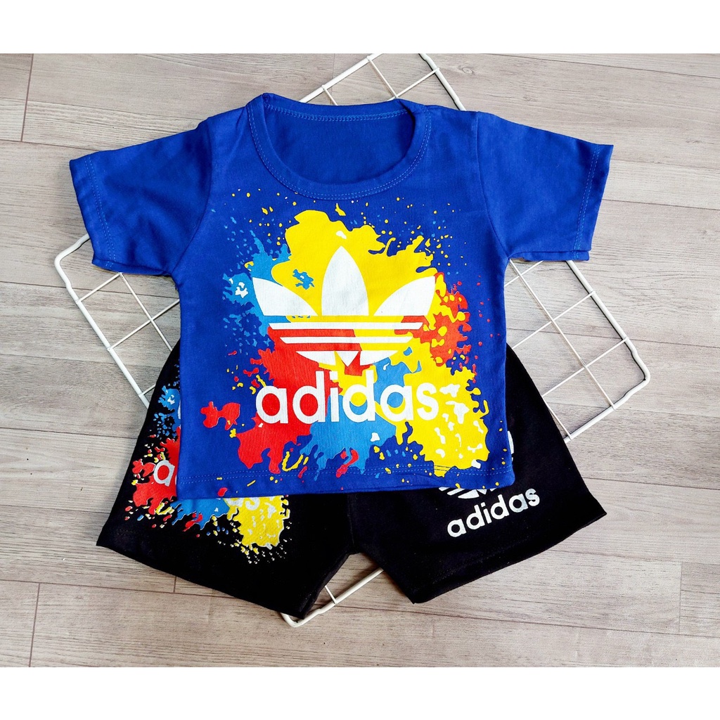 Đồ bộ bé trai ADIDAS thể thao chất thun cotton 2 chiều cho bé từ 7-18kg (0-3 tuổi)