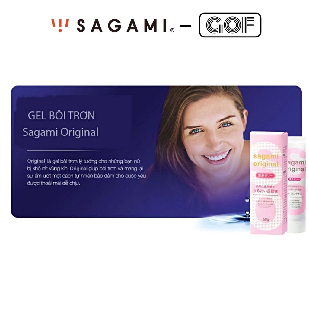 Gel bôi trơn Sagami Original cao cấp gốc nước Nhật Bản Tuýp 60g - Chính Hãng - GoF Store