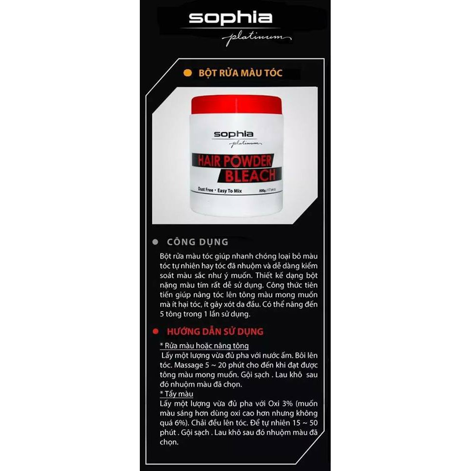 Bột rửa màu tóc ( Sophia Platinum Hair Powder Bleach ) Chính Hãng Hàn Quốc