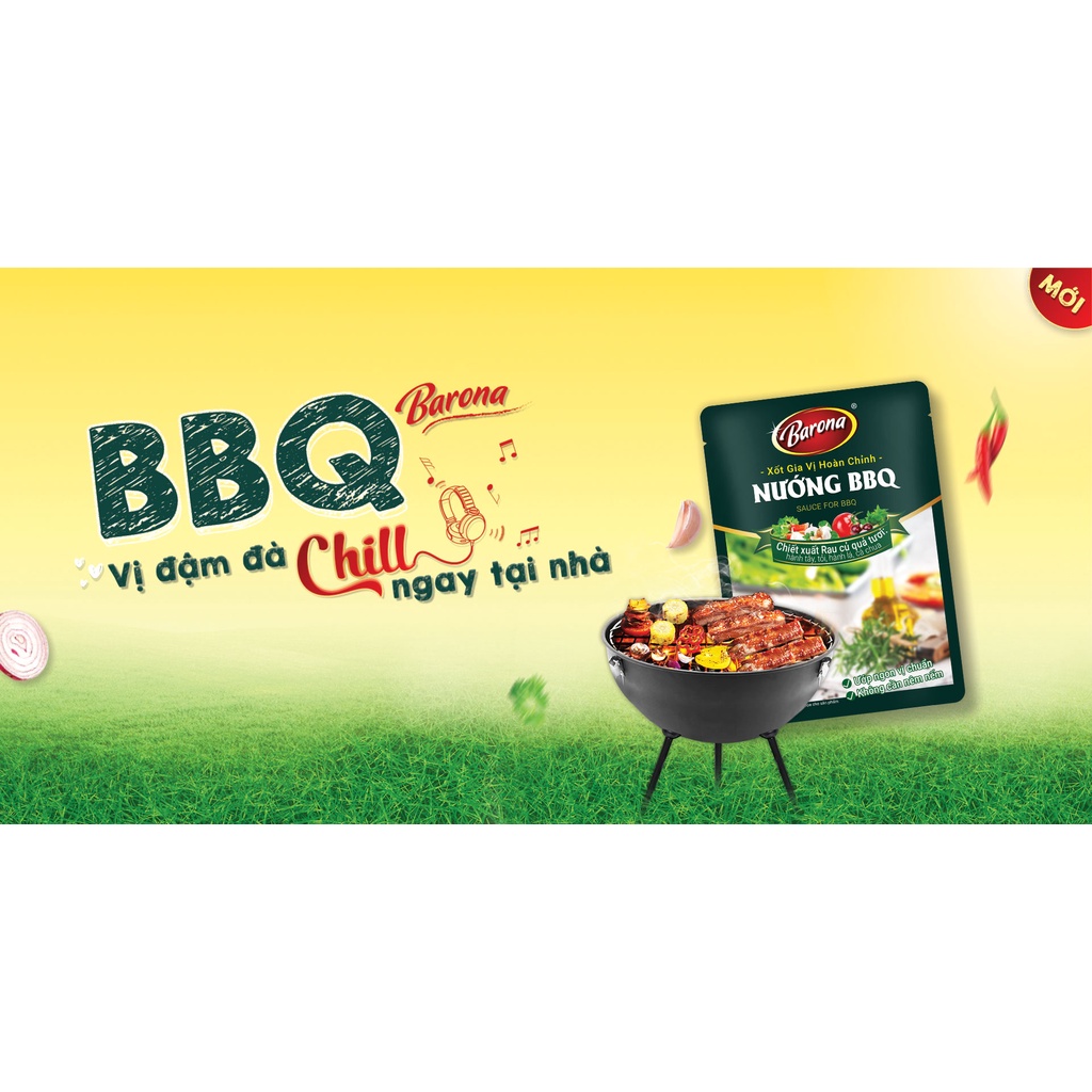 Combo 1 Gói Xốt Muối Kim Chi Hàn Quốc 180g Và 1 Gói Xốt Gia Vị Hoàn Chỉnh Barona Nướng BBQ 80g