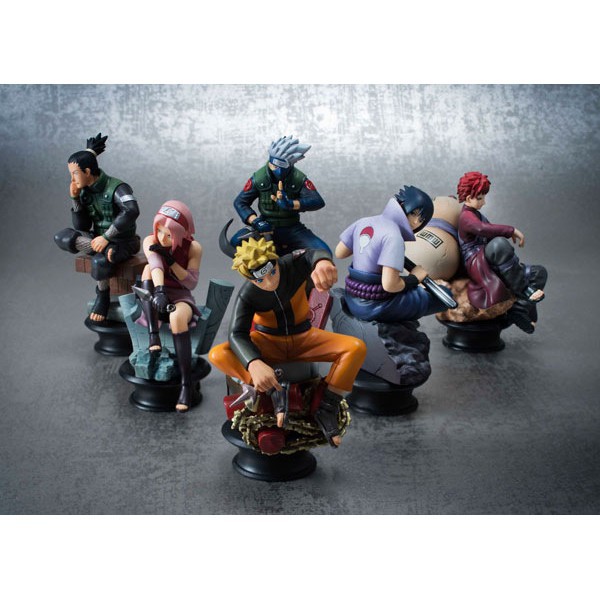 Bộ 6 mô hình nhân vật hoạt hình Naruto 9cm gaara Kakashi Sakura Uzumaki Hatake Kakashi