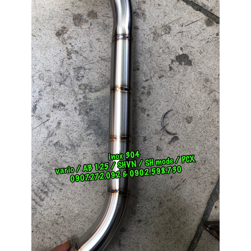 Cổ pô inox 304 khắc sâu gắn pô zin cho VARIO / SHVN / AB 125-150 /PCX / SH MODE