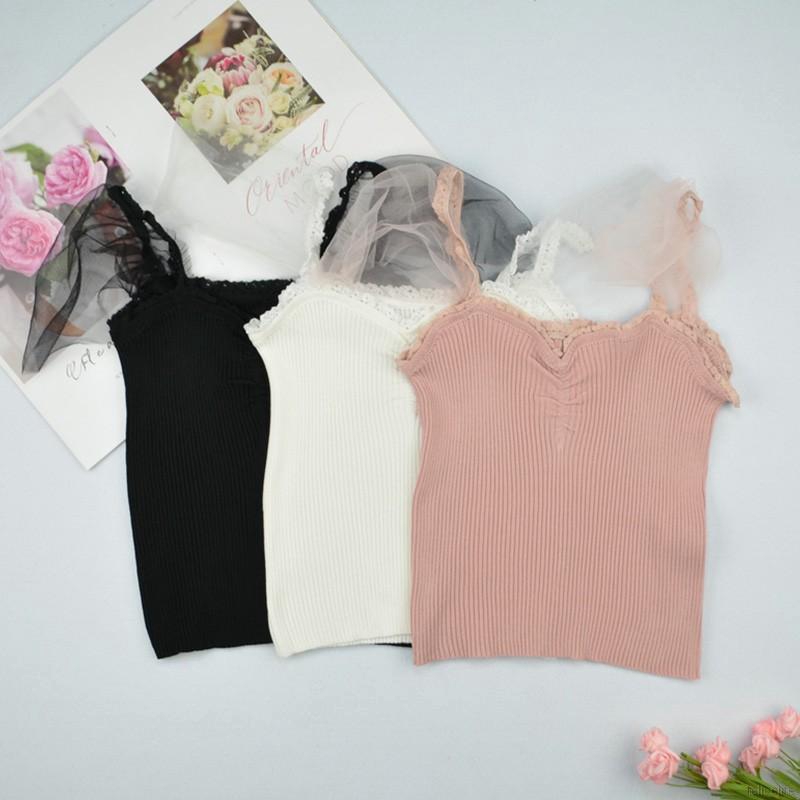 Áo dây kiểu ngắn màu trơn thời trang dễ phối đồ