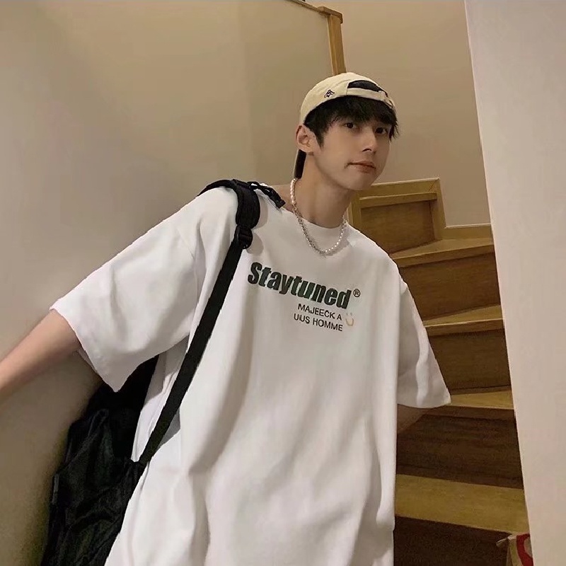 Áo Thun Tay Ngắn Cổ Tròn Dáng Rộng In Họa Tiết Hoạt Hình Phong Cách Hip Hop Thời Trang Mùa Hè Cho Nam Size M-5XL