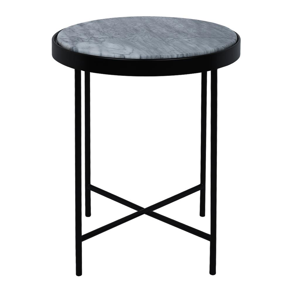 HomeBase FURDINI Bàn cà phê/sofa BOTERO bằng thép và đá cẩm thạch W40XD40XH50CM màu trắng/đen