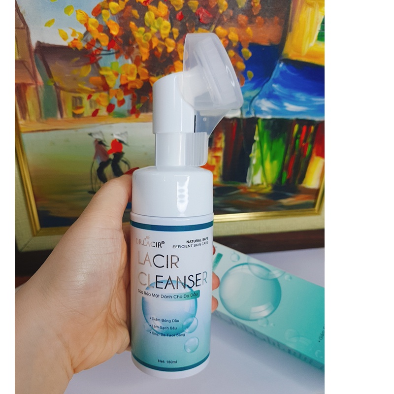 Combo sữa rửa mặt bạc hà kiềm dầu Lacir Cleanser Dr.Lacir 150ml và Toner tinh thể bạc hà Mint crystal Dr.Lacir 10ml