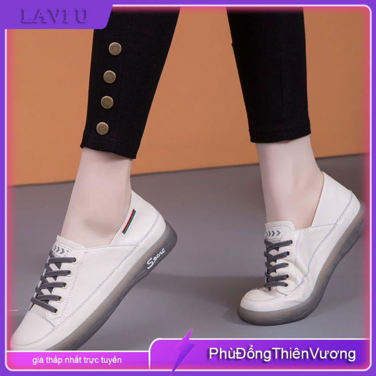 Giày Thể Thao Da Thật Màu Trắng Thời Trang Cho Nữ