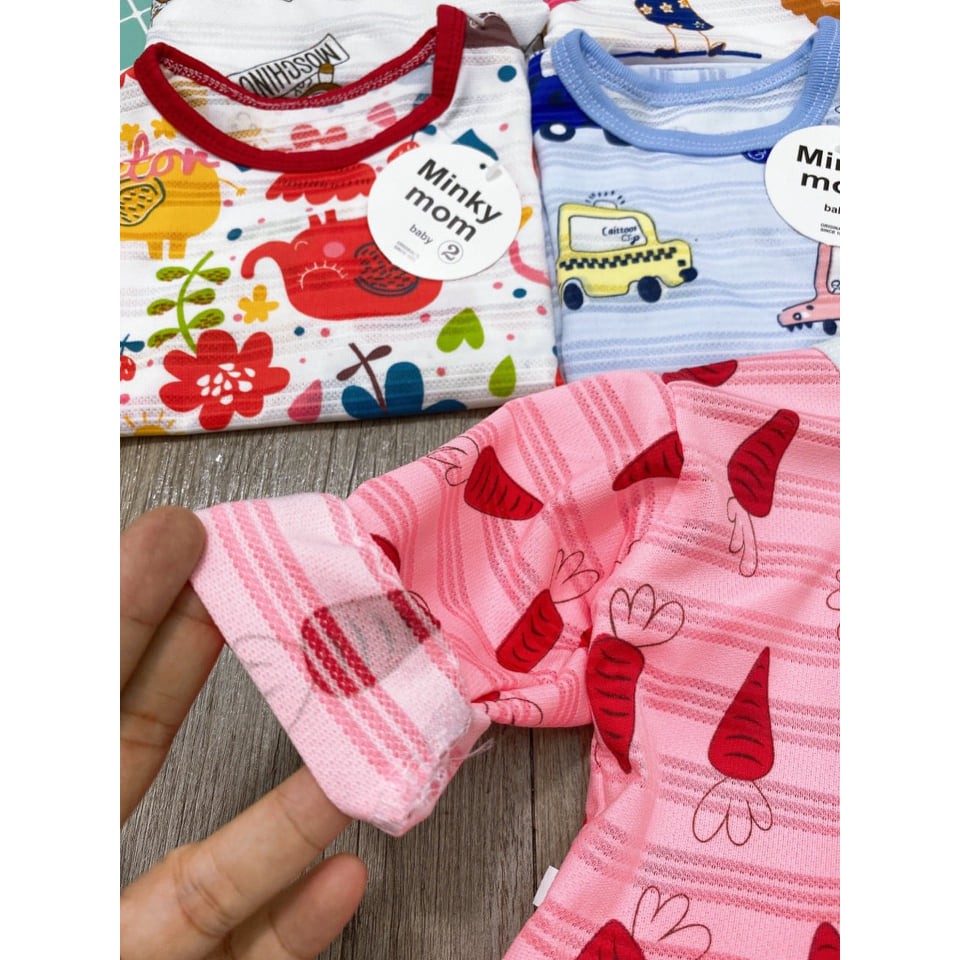 (Được lựa mẫu) Bộ quần áo dài tay Minky mom họa tiết ngộ nghĩnh chất cotton giấy thái siêu đẹp cho bé trai, bé gái