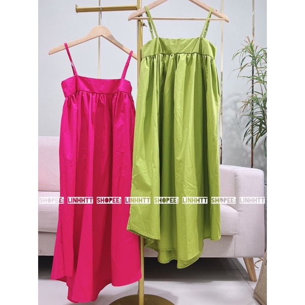 VÁY 2 DÂY BABYDOLL DÁNG DÀI RỘNG VẠT BẦU CHẤT THÔ ĐẦM TAOBAO