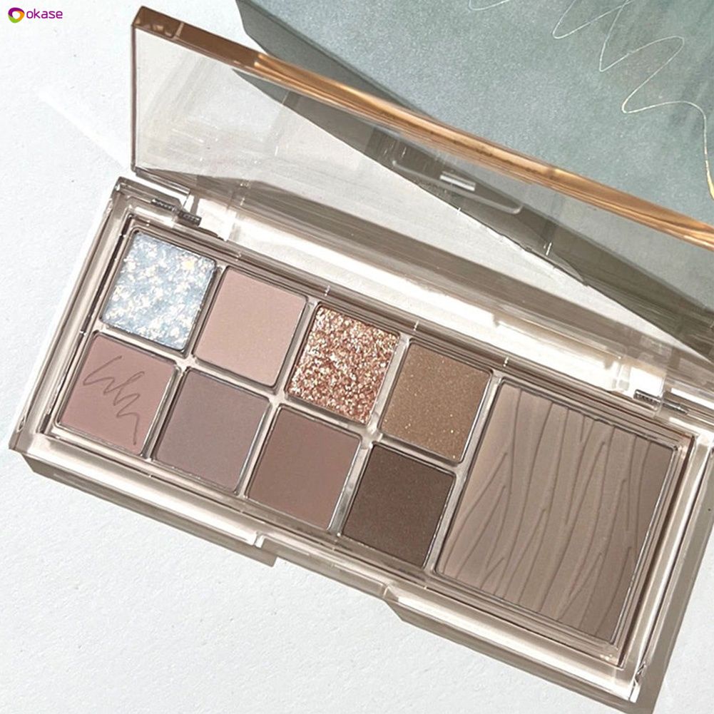 DIKALU 9-Màu Sắc Bảng Phấn Mắt Mờ Ngọc Trai Đen Phối Màu Mắt Nổi Bật Sửa Chữa Tập 1 Tấm